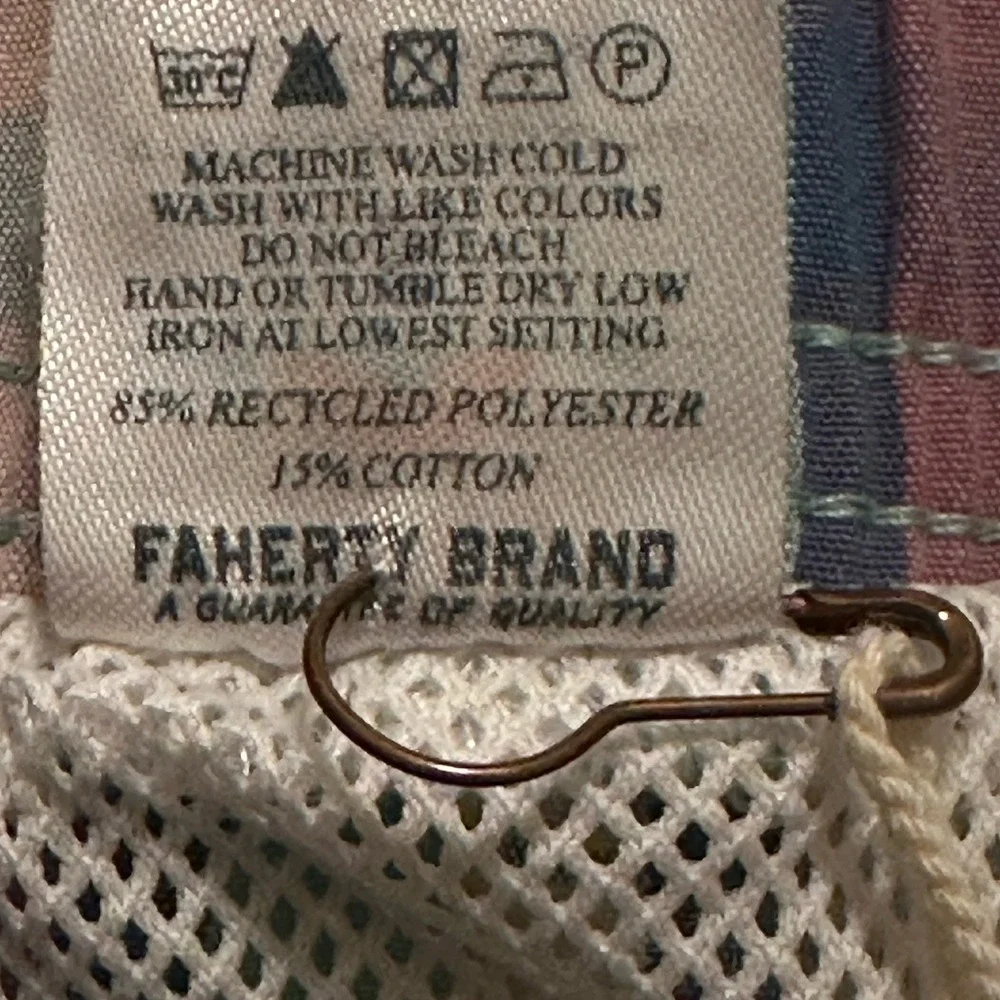 Faherty Swim Shorts Mens Small‎ Blue Plaid Swim Suit Beach Lined Trunks Bottom